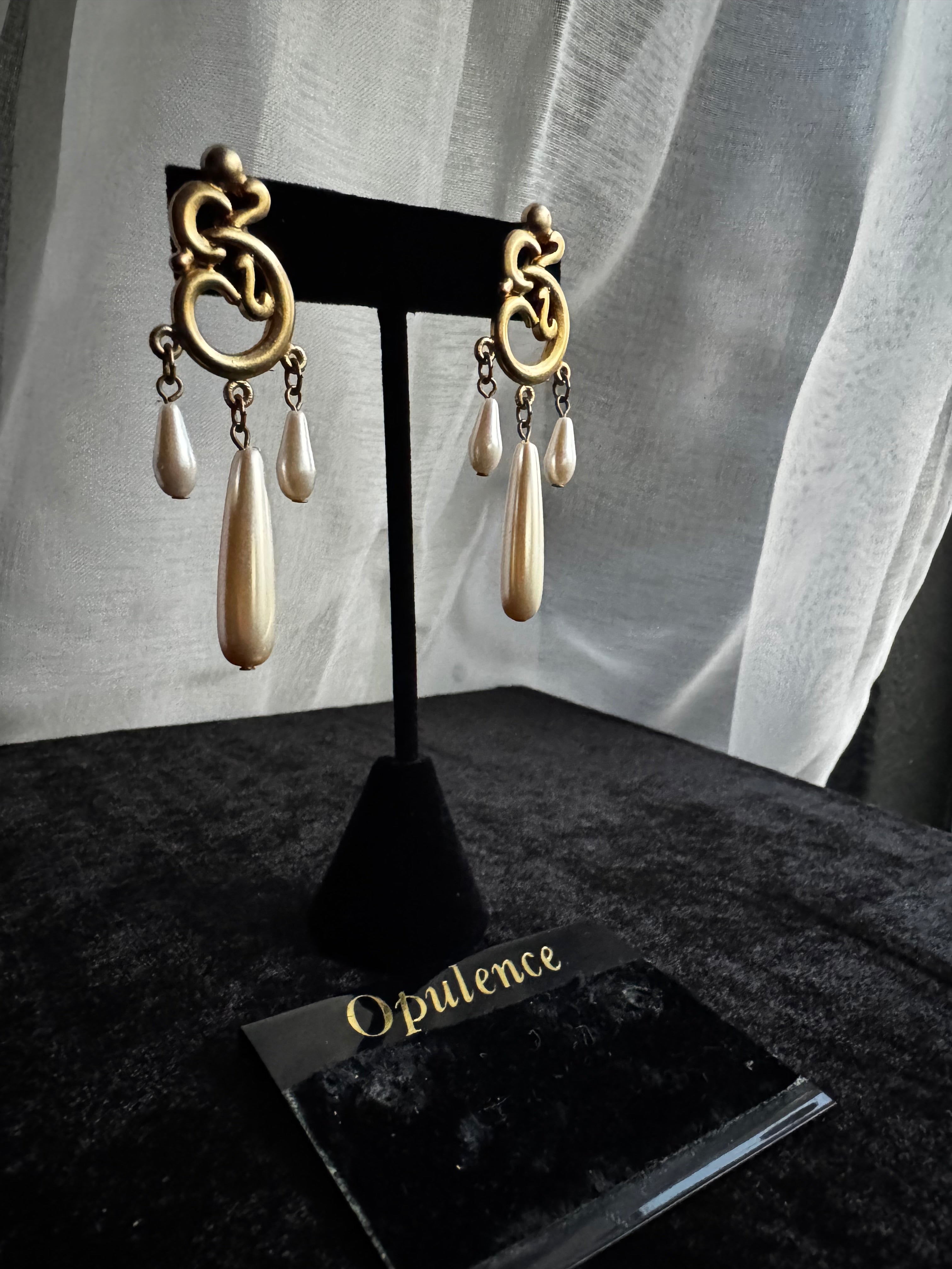 The Opulence Drops | Vintage Faux Pearl Statement Earrings