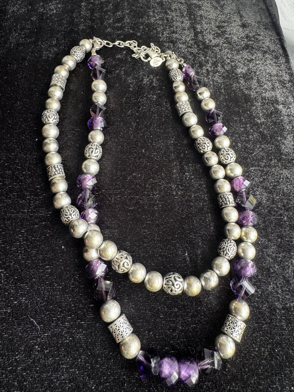 Premier Designs Glass Beaded Double Strand Layered Necklace