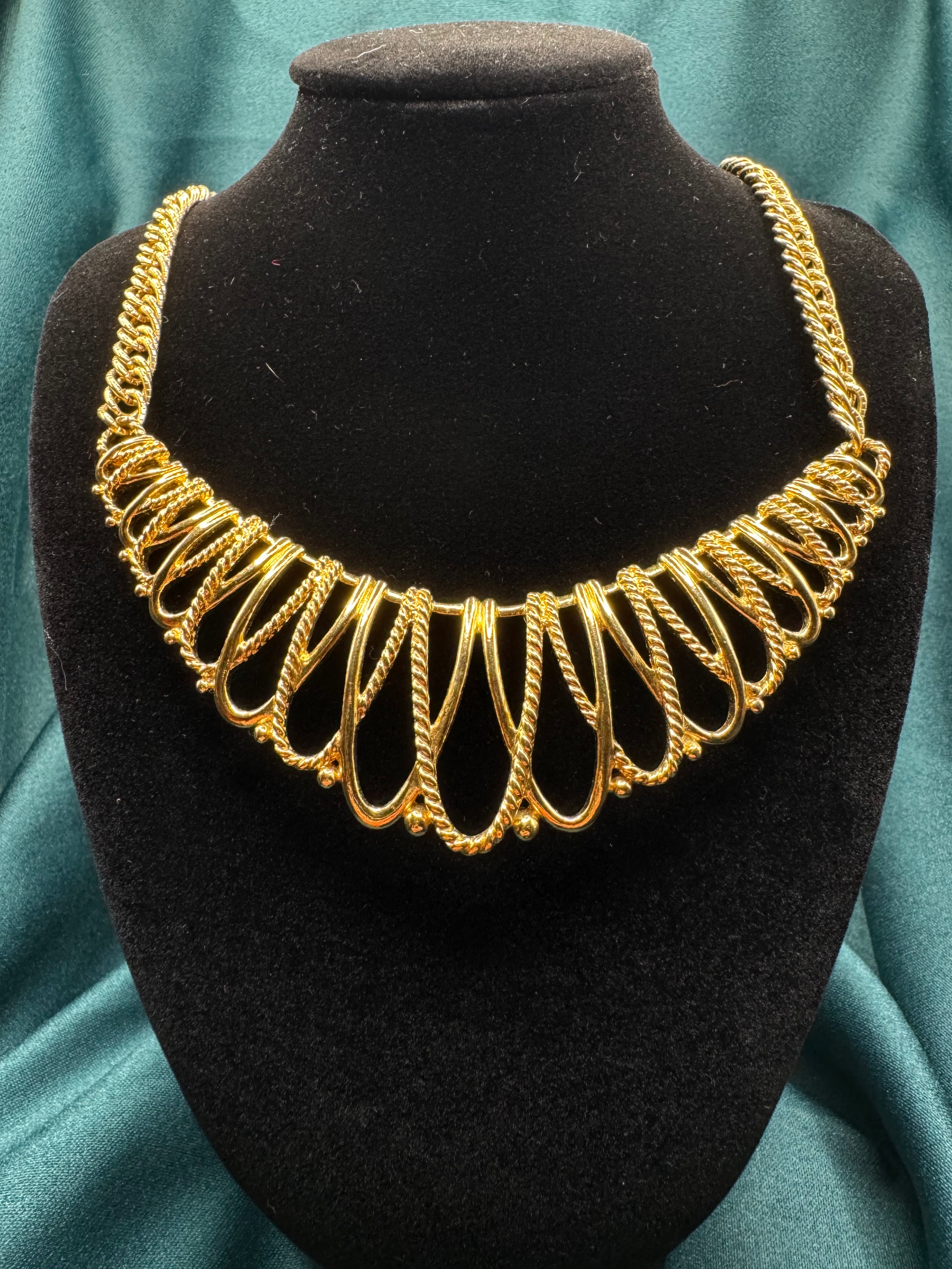 Avon Gilded Mesh Bib Necklace