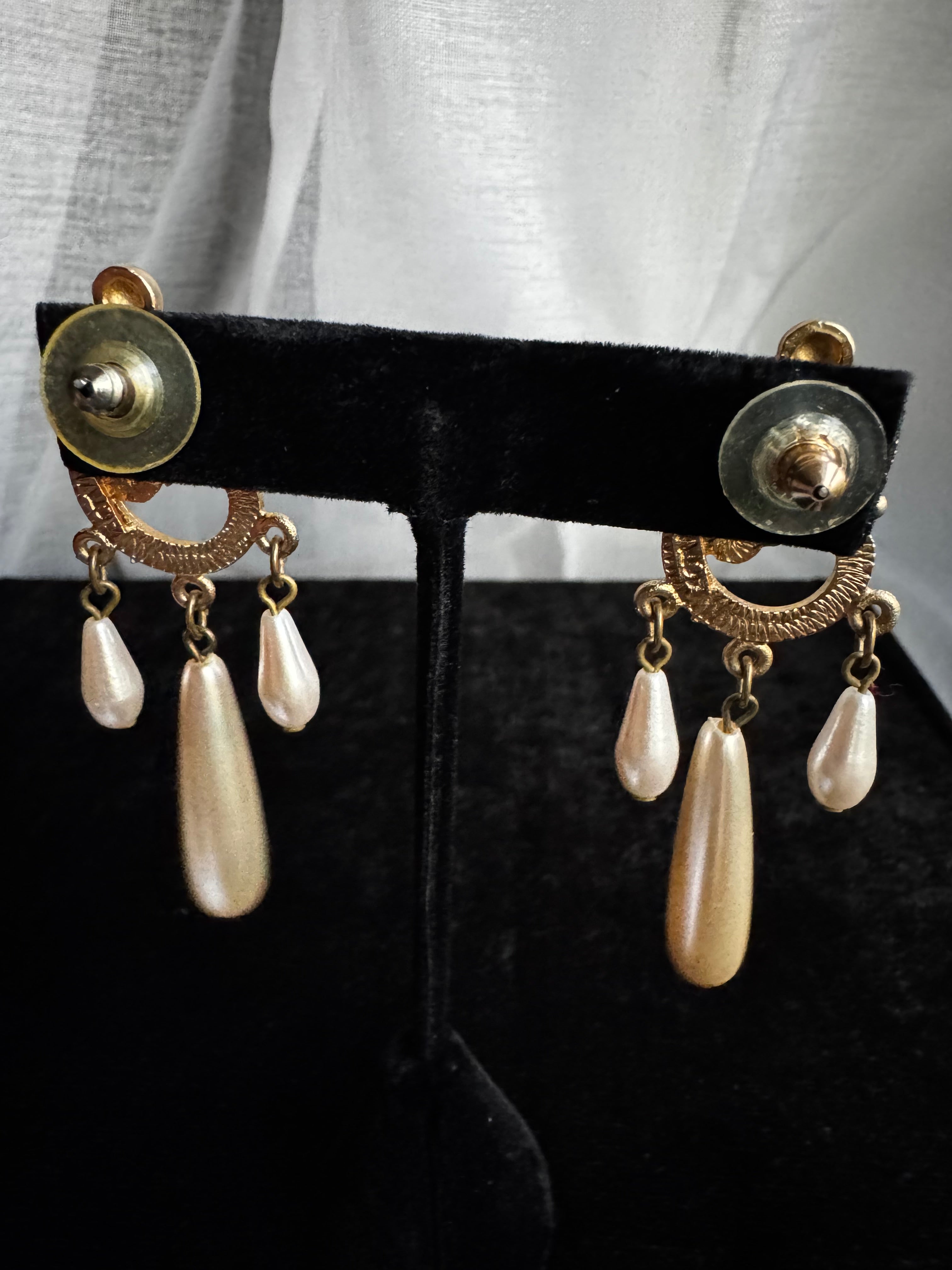 The Opulence Drops | Vintage Faux Pearl Statement Earrings
