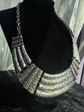 The Forge Collection | Hammered Silver-Tone Statement Collar Necklace
