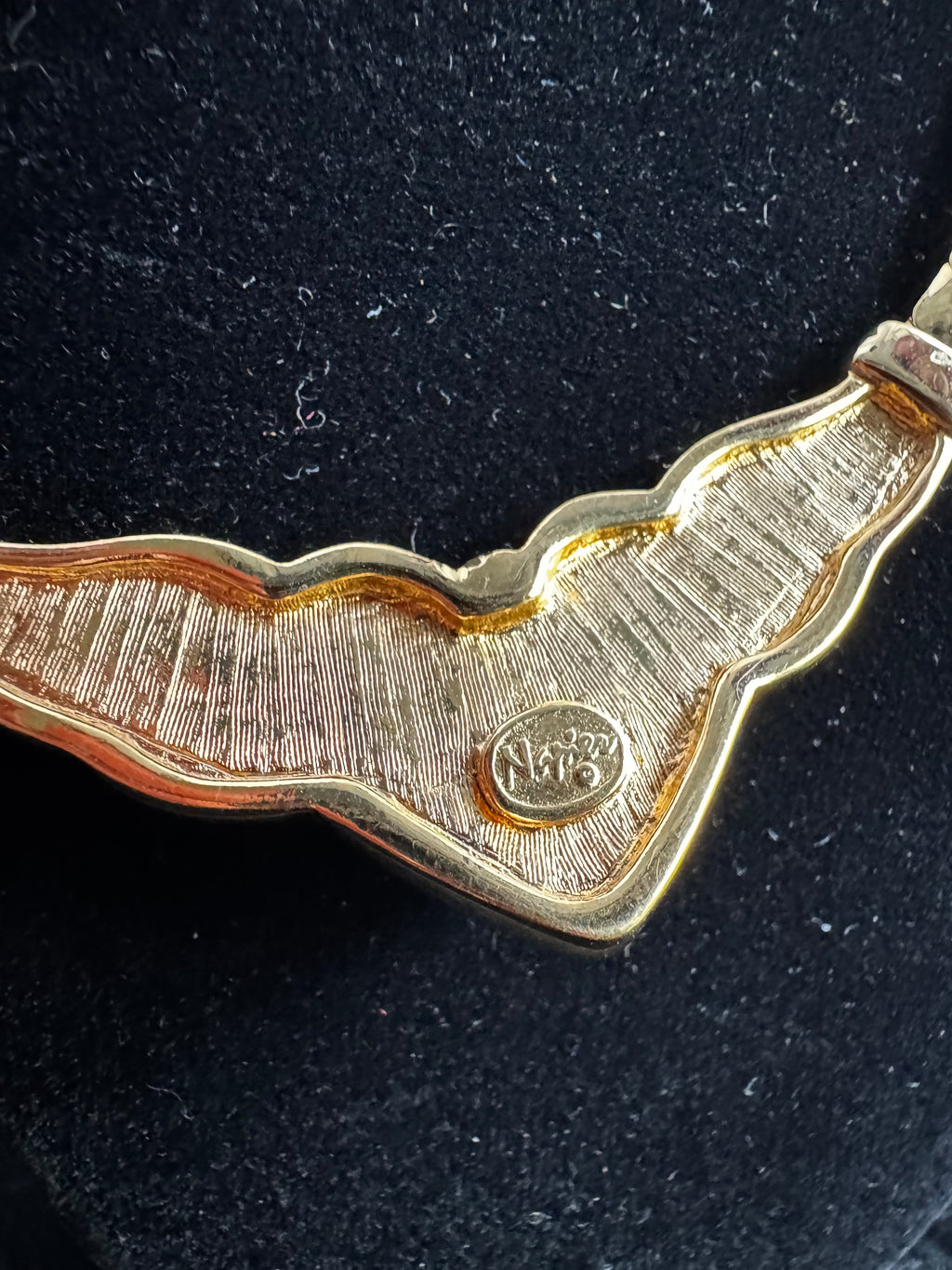 NAPIER Peach and Enamel Gold Choker Necklace