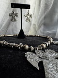 MARCIE Pewter Necklace & Earrings Set