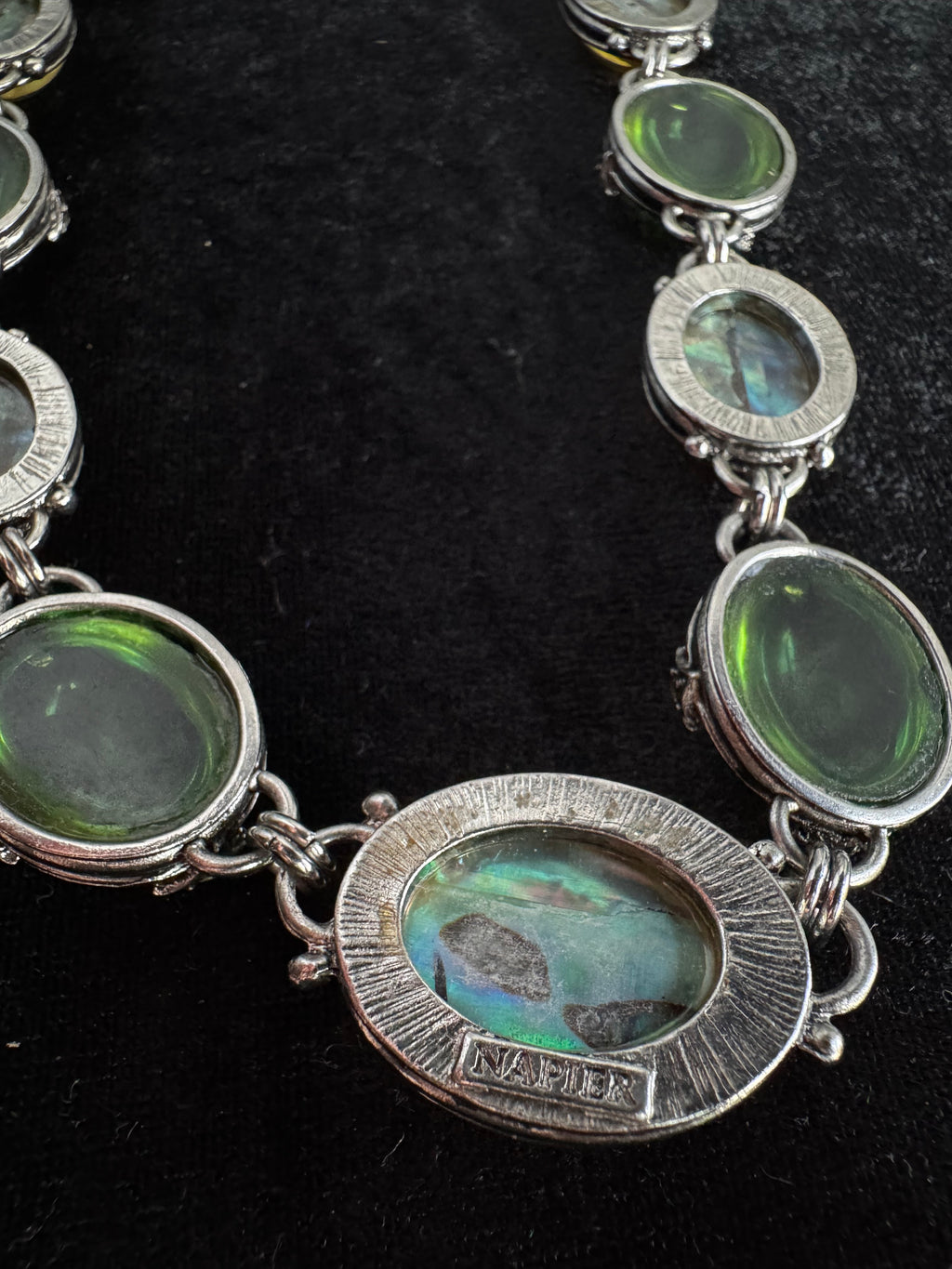 Napier Set - Green & Yellow Cabochon Stones