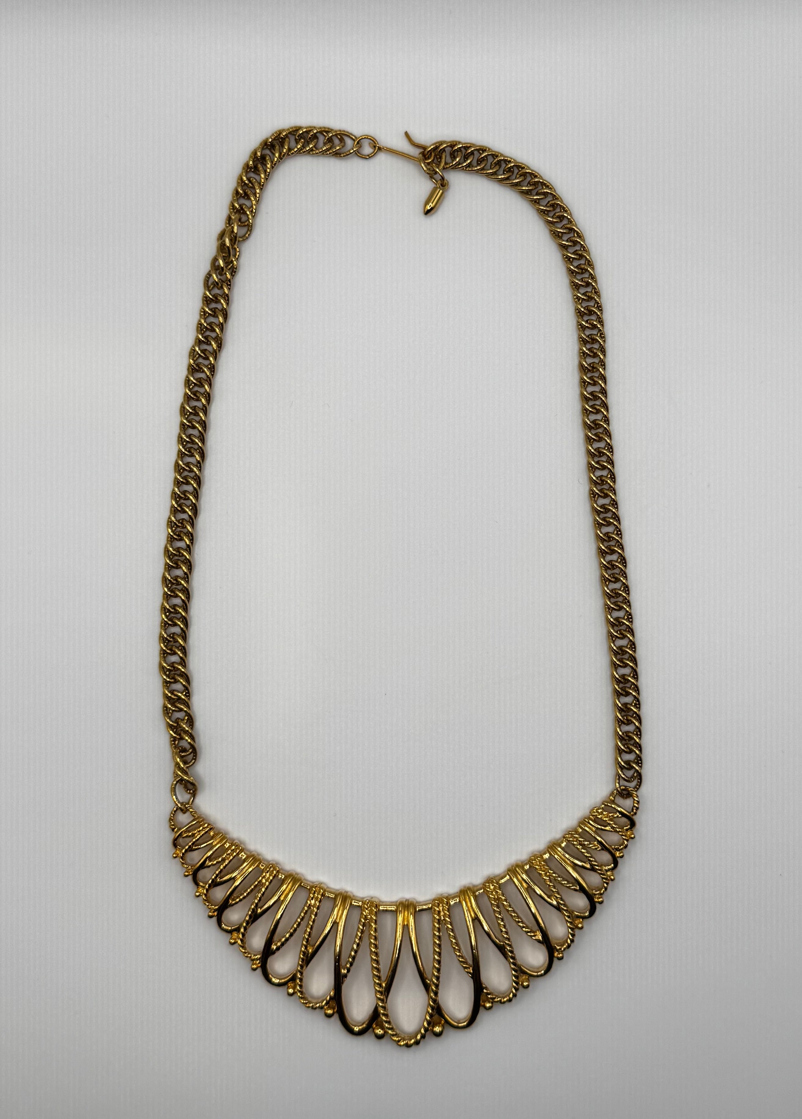 Avon Gilded Mesh Bib Necklace