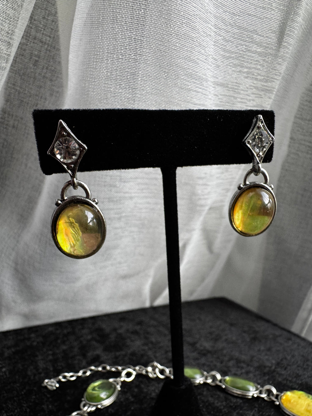 Napier Set - Green & Yellow Cabochon Stones