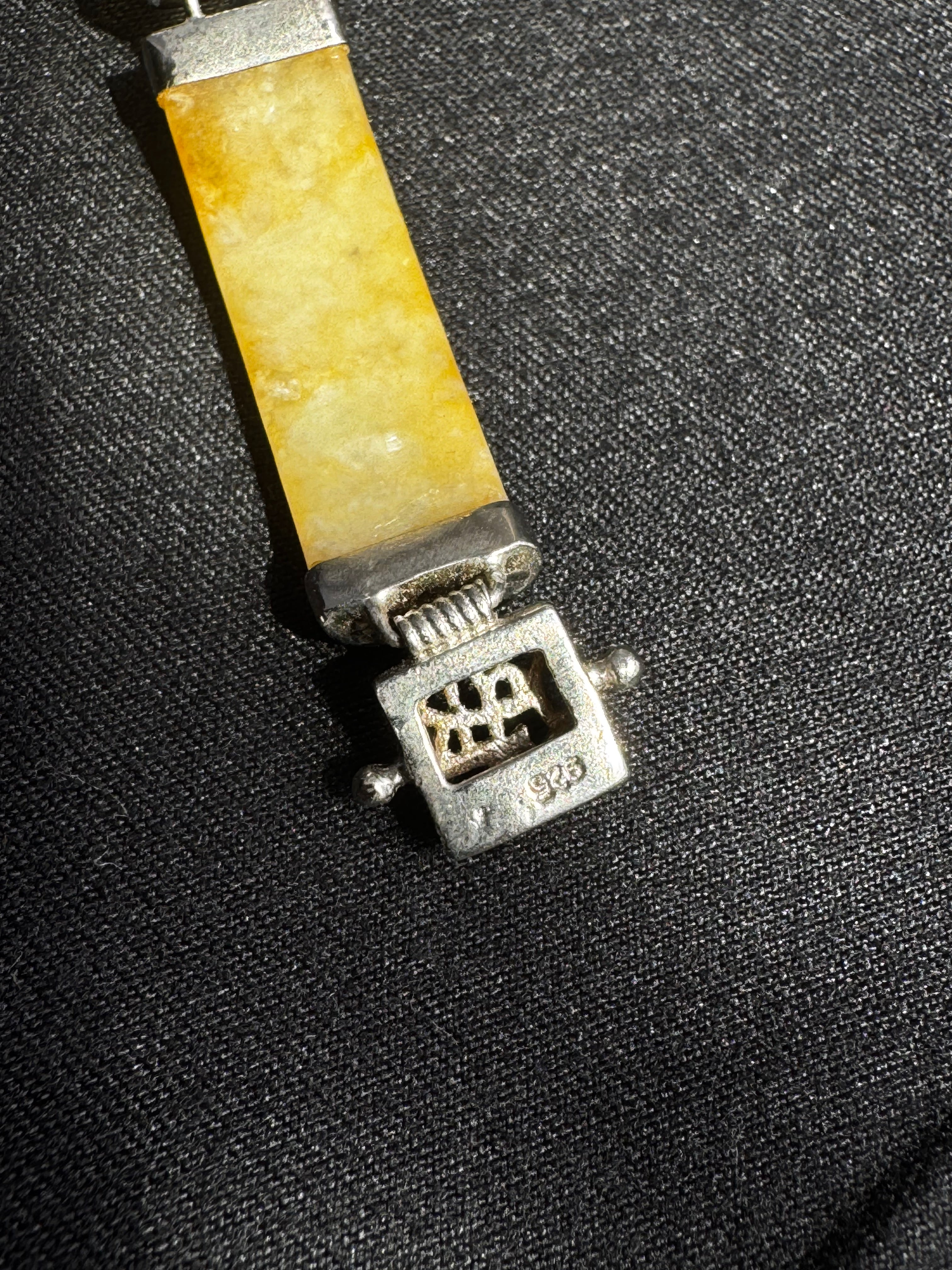 Vintage Golden Jade Citrine Bracelet - 925 Sterling Silver