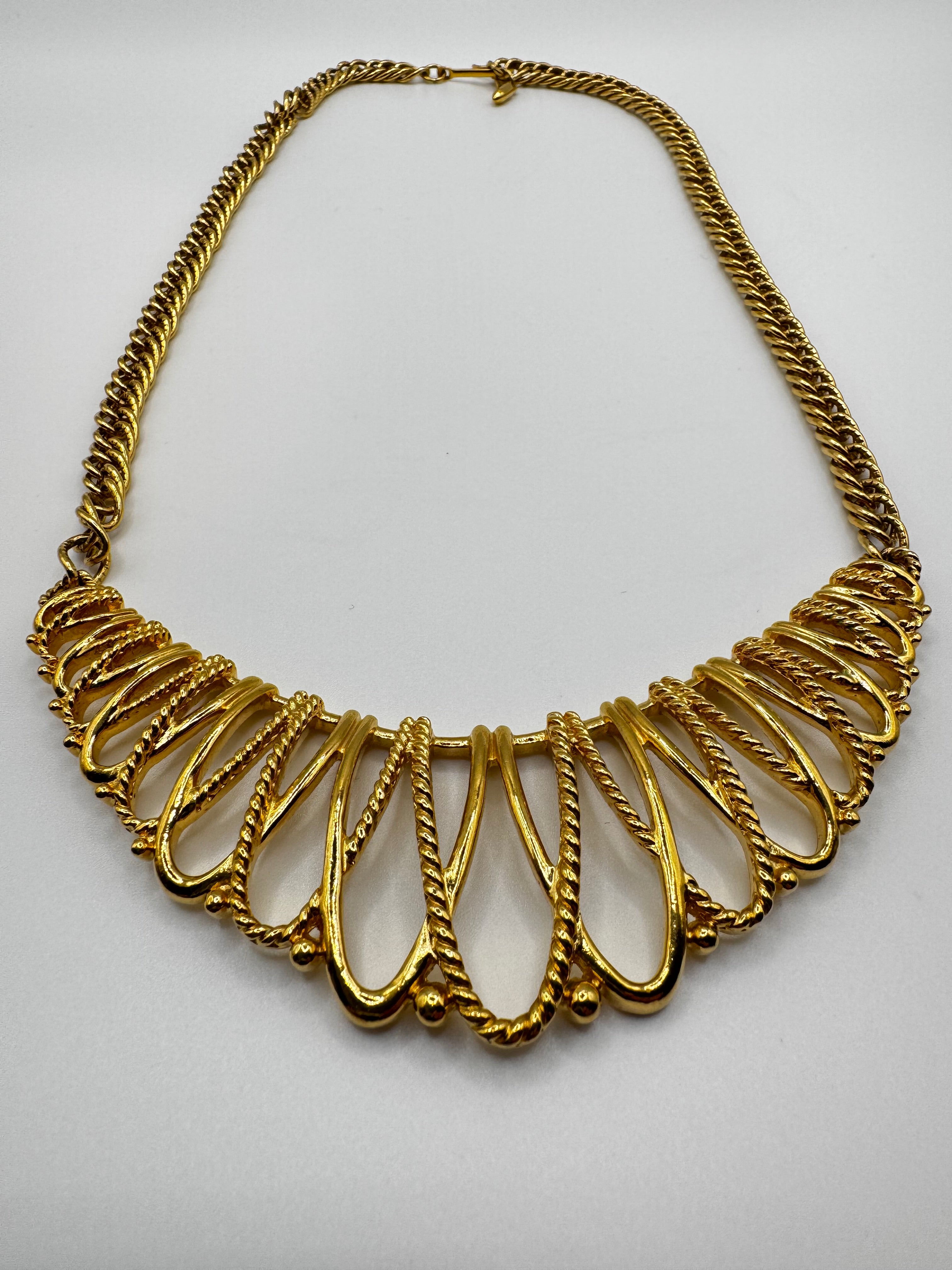 Avon Gilded Mesh Bib Necklace