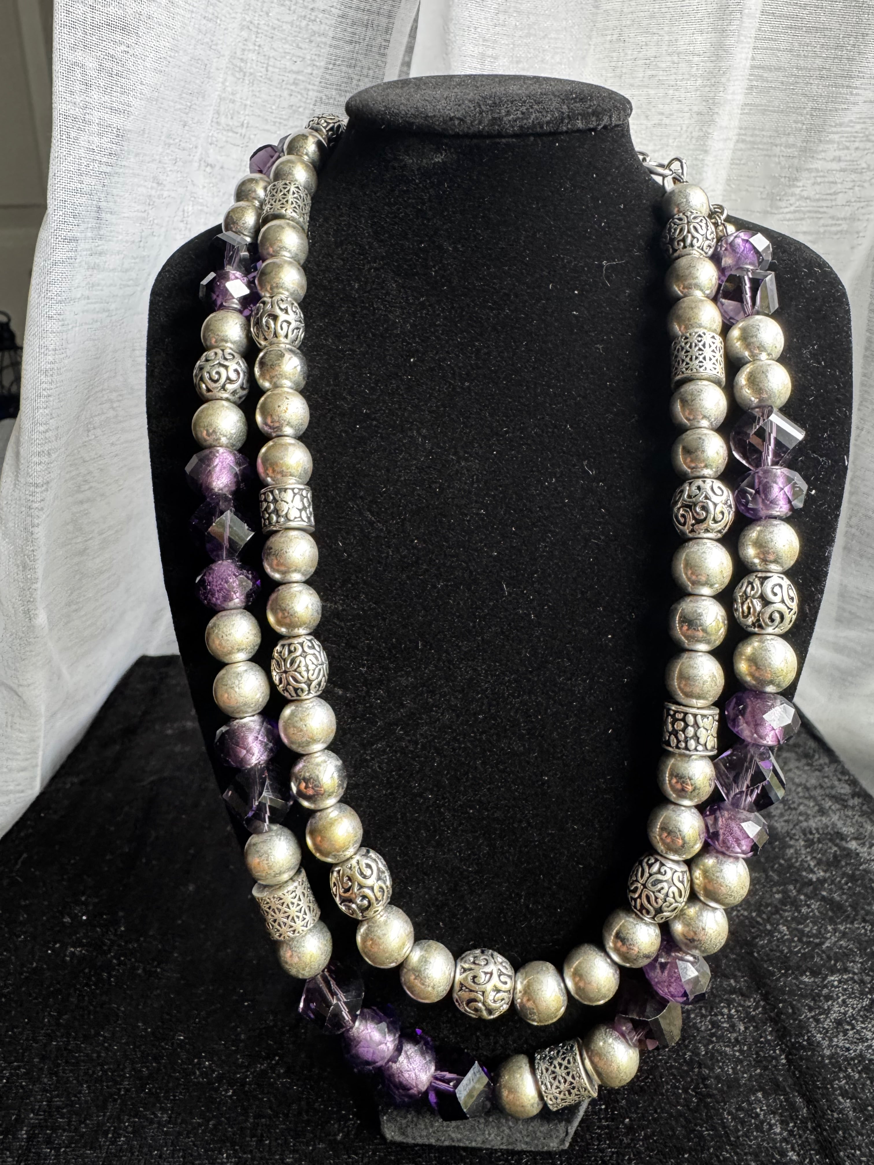 Premier Designs Glass Beaded Double Strand Layered Necklace