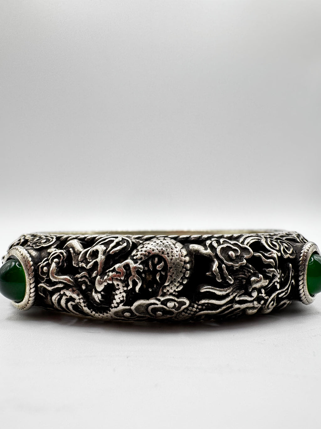 Vintage Fine Silver Dragon & Phoenix Bangle